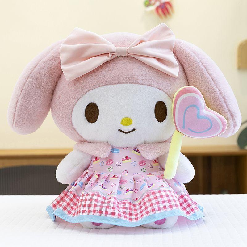 Sanrio Kuromi My Melody Pochacco Plush Toy 40Cm Large Size With Lollipop Dress Squishy Stuffed Animal Doll For Birthday Gift