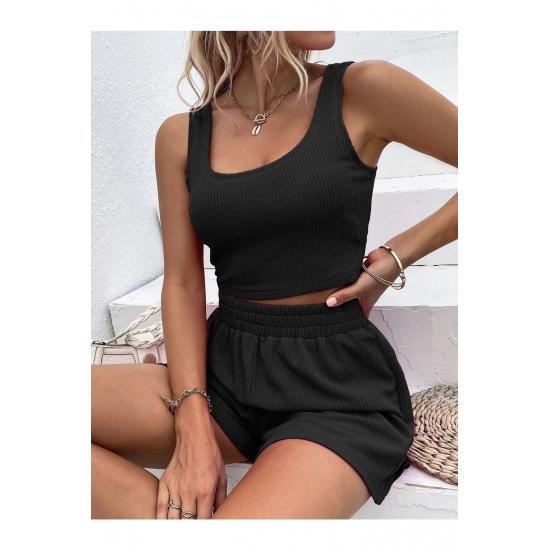 Women's Camisole Ribbed Shorts Set Pajamas & Sleepwear Sets