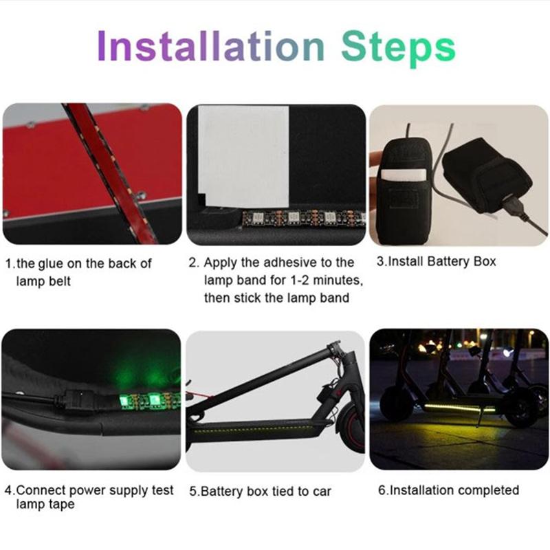 Taśma Led do skutera elektrycznego Latarka Bar Lampa do deskorolki Xiaomi M365
