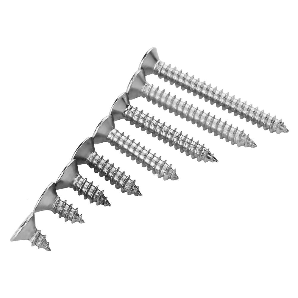 200Pcs M4 Stainless Steel Cross Self Tapping Screws Combination Set Flat Head