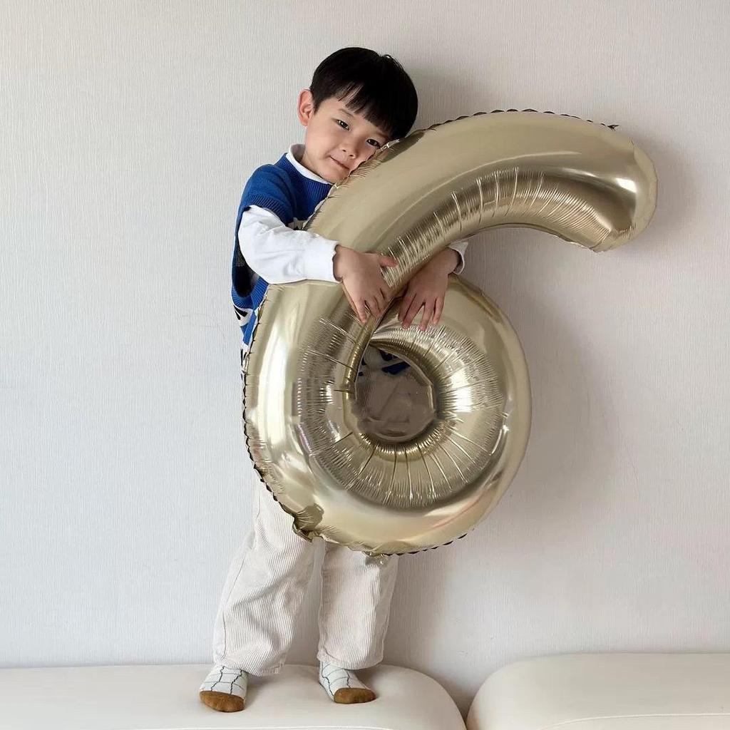 40-Zoll Weiß & Gold Zahlenballons für die erste Geburtstagsparty von Kindern