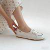 Women White Leather Casual Sneakers Slip-On Comfort Walking Shoes Fashion Loafers Flat Cowhide Lightweight Daily Wear