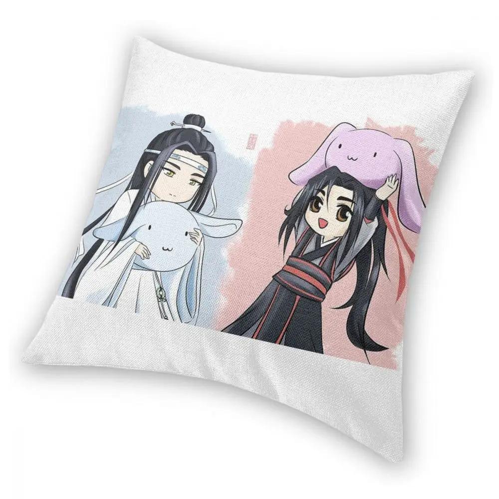 Wangxian Bunny Plushies Square Pillow Case Decorative Pillow The Untamed 45*45cm Pillowcover Home Decor
