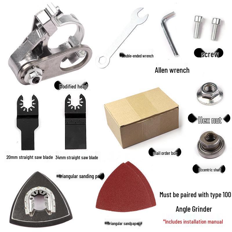 Multi-Tool Electric Hand Grinder Conversion Kit for Cutting, Shovel, and Woodworking