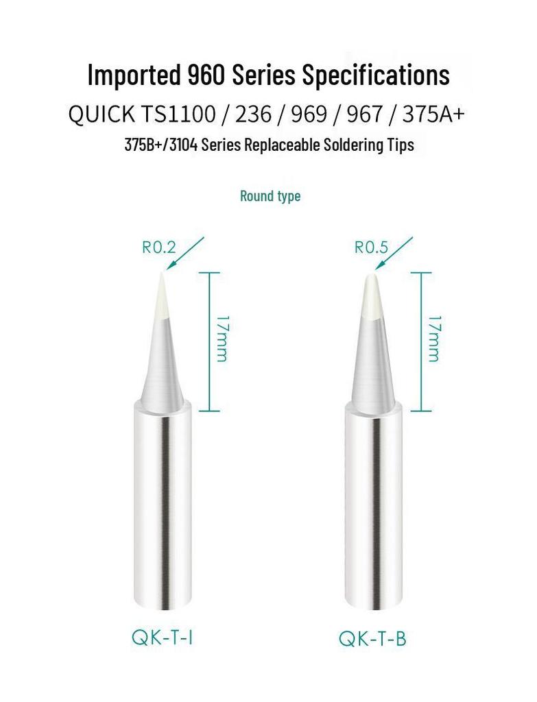 QUICK Kuaike TS1100 Soldering Tip QK-T-C/D/B/I (Series: 236/969/37+/3104)