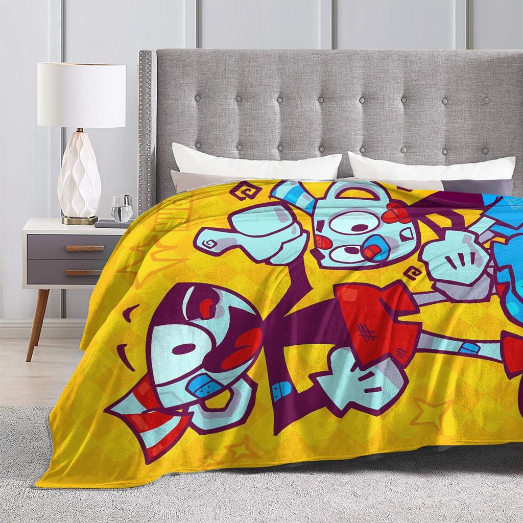 Cupheads & Mugmans Blanket Quality Super Warm Cartoon Throw Blanket Winter Girls Boys Couch Bed Street Trend Bedspread