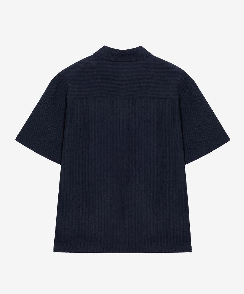 MINDBRIDGE [All Day Cool] Two-Tone Seersker Pullover Semi-Overfit Short Sleeve Shirt - 2 Colors