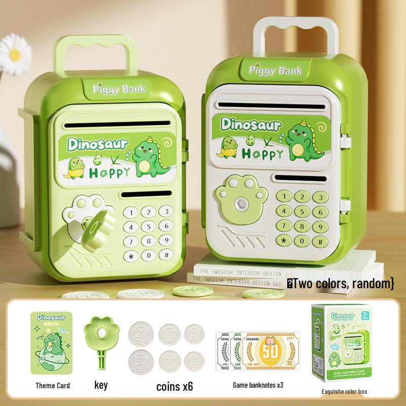 Smart Piggy Bank: Automatic Money Rolling, Fingerprint Lock, Sound & Light Features for Kids