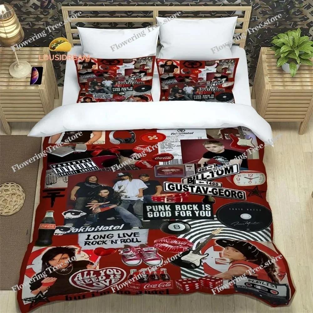 Rock Band Tokio Hotel Logo Sheet Quilt Covers Bedding Dormitory Sheets Bedding Set Soft Warm Bedding Set