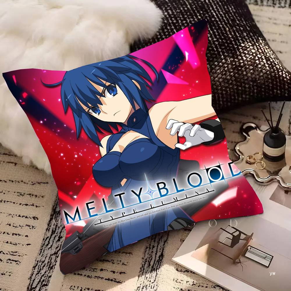 Anime Game M-Melty Blood Pillow Case Fashion Square Pillowcase Bedroom Sofa Room Ins Decoration Leisure