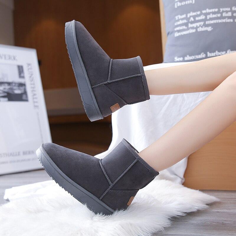 Snow Boots Women New Fashion All -Match Short Tube Cotton Shoes Winter Warmth And Velvet Thick Bread Shoes