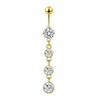 1pc 316L Surgical Steel Dangle CZ Gems Belly Button Ring Cubic Zirconia Drop Pendant Navel Nail Body Piercing Zircon