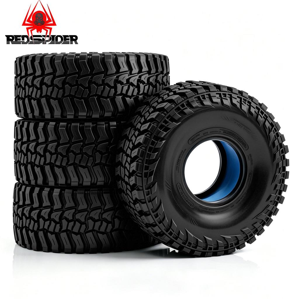 RS Red Spider 2.2" Climbing Car Tires, Wide Tire Skin, Double Stage Sponge, 146mm