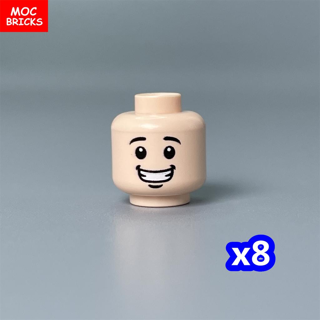 8pcs MOC Blocks Boys and Girls Face Head Figure Expression Part Learning Construction Bricks Playthings Ideal For Kids
