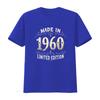 Vintage 1960 Limited Edition Birthday Print Casual T Shirt vintage Unisex graphic Top For Everyday Wear designer clothes