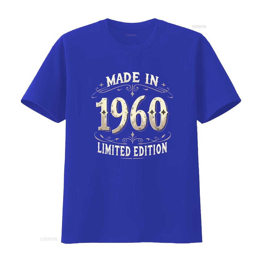 Vintage 1960 Limited Edition Birthday Print Casual T Shirt vintage Unisex graphic Top For Everyday Wear designer clothes