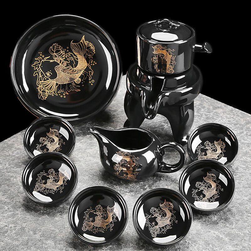 Automatic Black Glaze Ceramic Tea Set