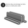 1/2/3 Slots Vertical Laptop Stand Adjustable Desktop Notebook Dock Aluminum Laptops Holder  Home