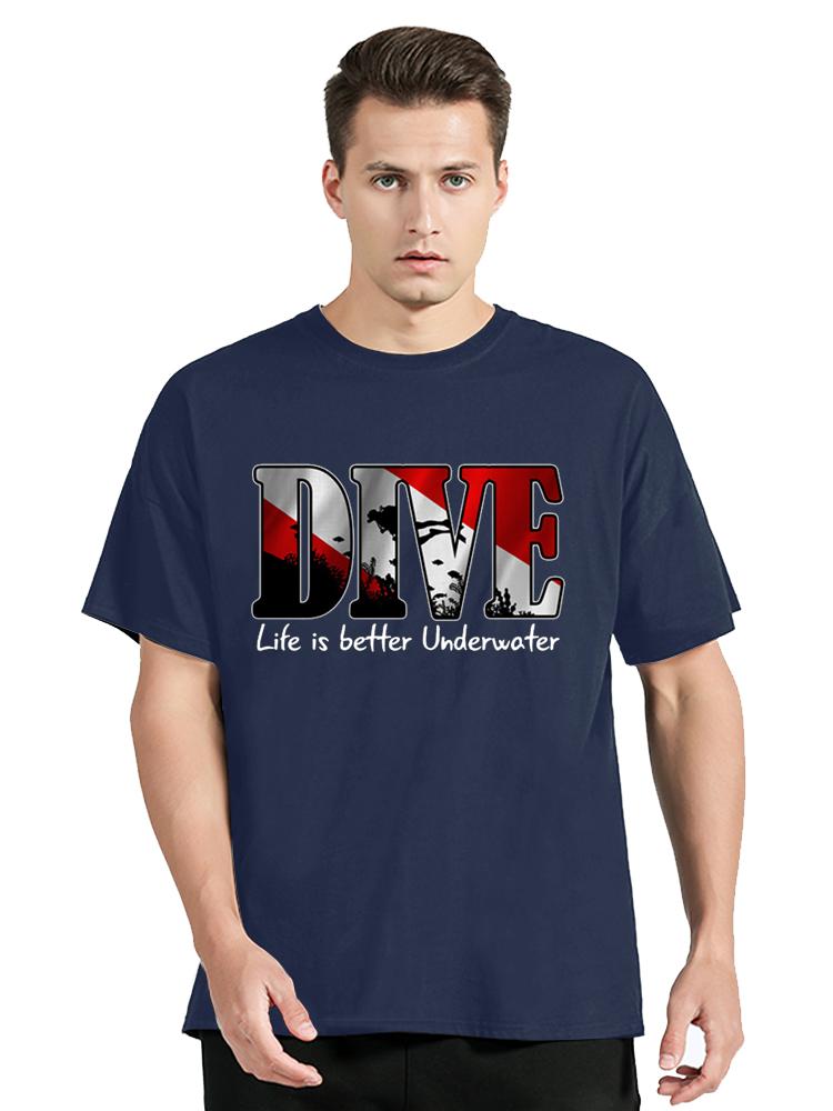 Dive Gift Tee Shirt Scuba Diving Snorkel Ocean Oxygen Atoll T Shirts Men New Fashion Scuba Diver T Shirt Deep Sea Diving TShirt S