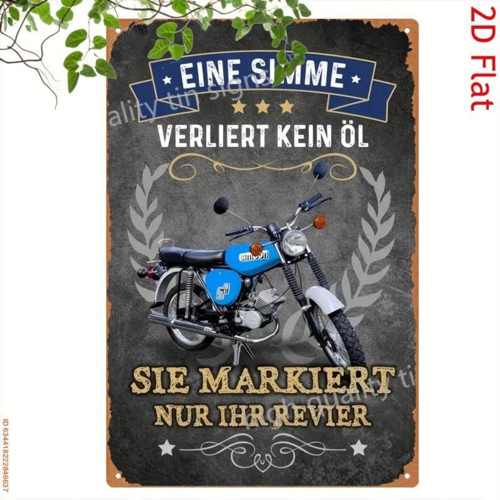 Retro Motorcycle Tin Sign Man Cave Garage Decor 20x30 Cm Metal Poster