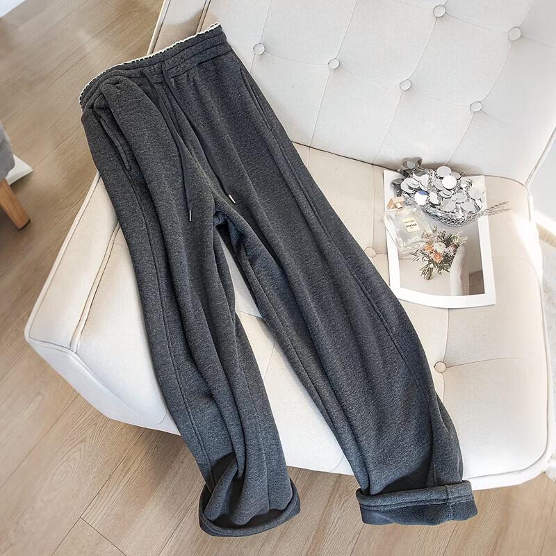 Women s Fleece-Lined High Waist Wide-Leg Pants M