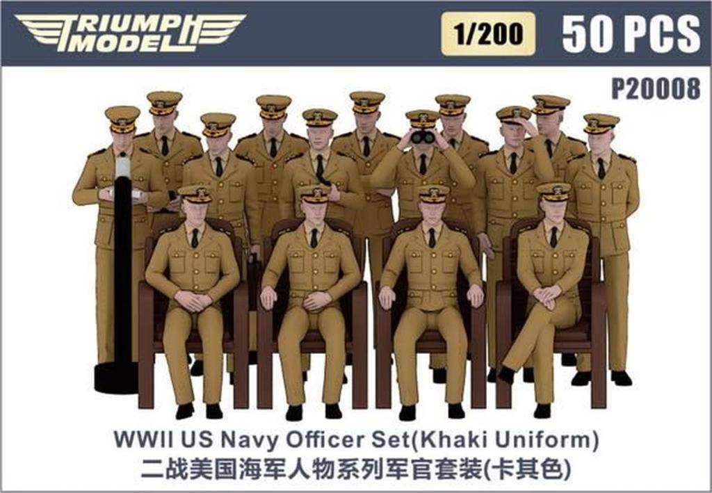 Triumph Model WW2 US Navy Officer Khaki Uniform Set of 50 Plastic Model Parts TRFP20008 1/200 (Ship)