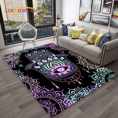 Mauvais Œil,Œil d'Horus,Nazar Arbre de Vie Tapis Moquette pour Maison Salon Chambre Canapé Paillasson Décor,Tapis de Zone Tapis de Sol Antidérapant