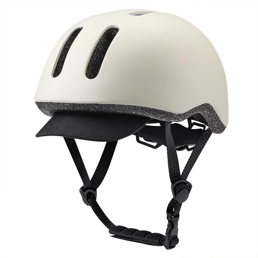 

Cycling Helmet Breathable Lightweight with Brim Protection Gear for Bike Electric Scooter Adjustable Protective Helmet бежевый