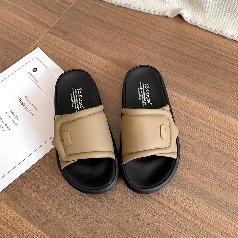 

Internet celebrity French fairy style thick-soled slippers female 2025 new outer wear summer skirt heightening cool slippers 40 хаки