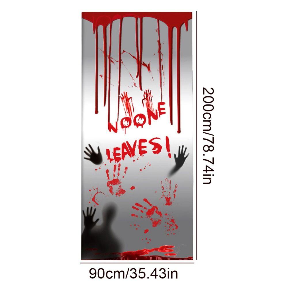 PE Blood Fingerprints Door Stickers Decorative Halloween Decorative Door Sticker  Bathroom Rooms