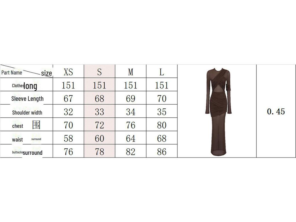 2025 Europejski i Amerykański Styl Przezroczysta Siateczka Plisowana Sukienka Maxi - Seksowny i Dopasowany Krój