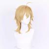 Mullet Head Short Straight Synthetic Wig Blonde Anime Game Cosplay Fluffy Wig Heat Resistant for Daily Party