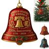 Vintage-Style 250th Anniversary Bell Ornament Portable Decoration with Commemorative Detailing Metal Hanging Bell