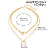 Salircon 2Pcs/Set Creative Simple Gold Color Hollow Round Metal Choker Necklace Women Trend Adjustable Chain Charm Daily Jewelry