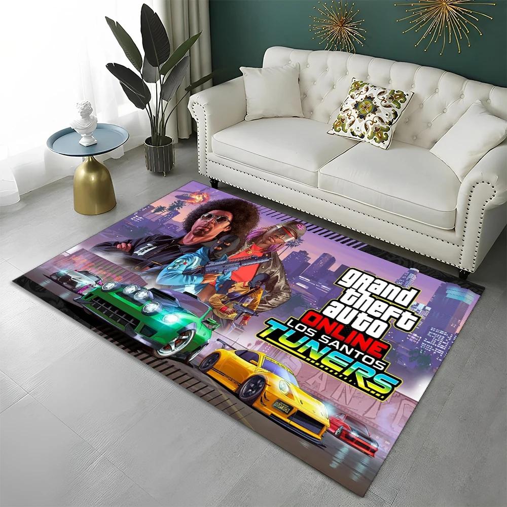 GTA Grand Theft Auto Spiele Gamer Teppich Teppich für Zuhause Wohnzimmer Schlafzimmer Sofa Fußmatte Dekor Kinderbereich Teppich Rutschfeste Bodenmatte