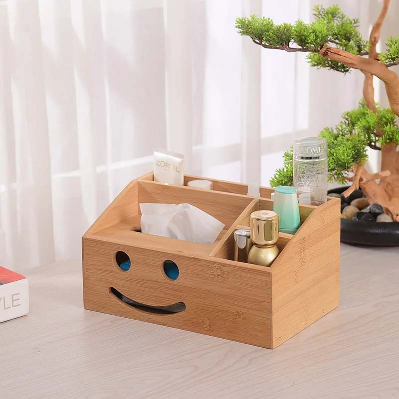 Multifunctional Tissue Box Home Living Room Creative Wood Paper Box Table Desktop Organizer Decorative Craft Ornament Remote Control Key Storage Case