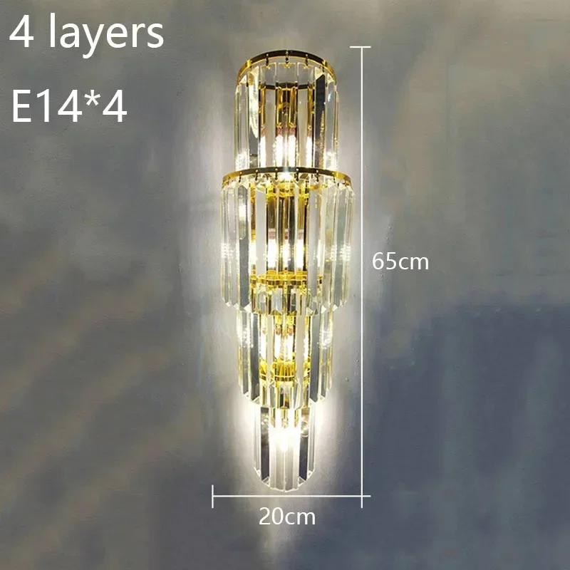 European Luxury Hotel Lobby Crystal Wall Lamp Club Villa Living Room Office Indoor Room Decoration Lighting Fixture Wall Lamp