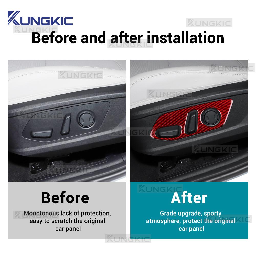 Carbon Fiber Seat Adjustment Panel Sticker for Hyundai Tucson NX4 2022-2025 LHD RHD Interior Decal
