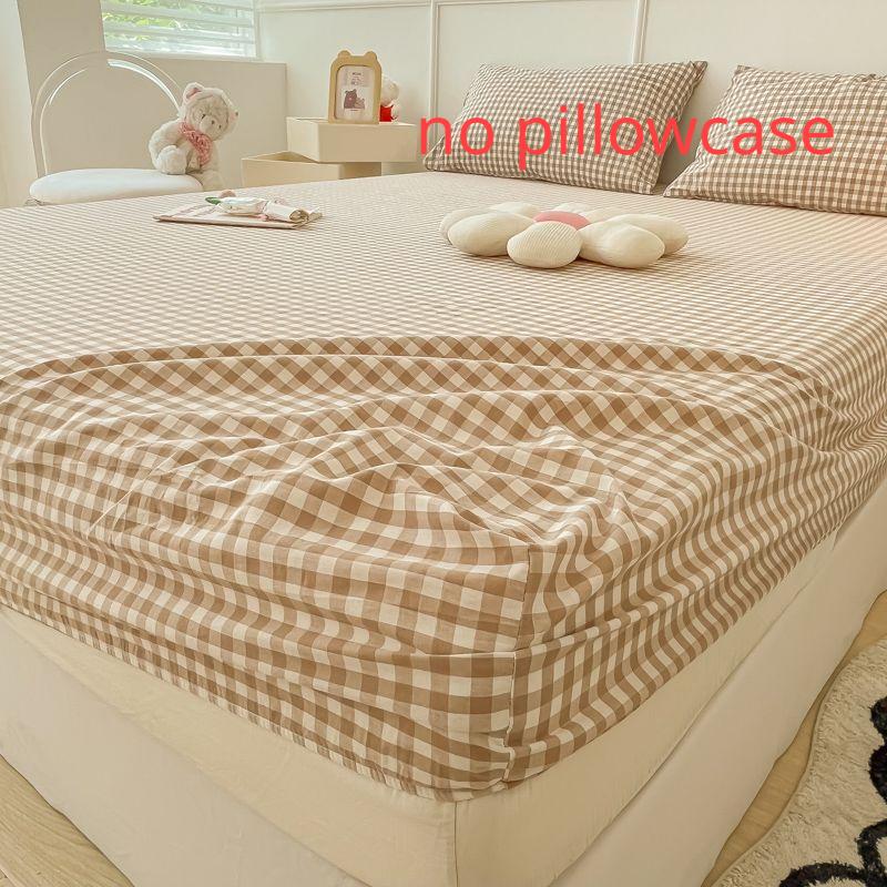 

Plaid Soft All Inclusive Mattress Covers Dust-proof Non-slip Protector Single Double Bedcloth Breathable Skin-friendly Bedding 90x200cm