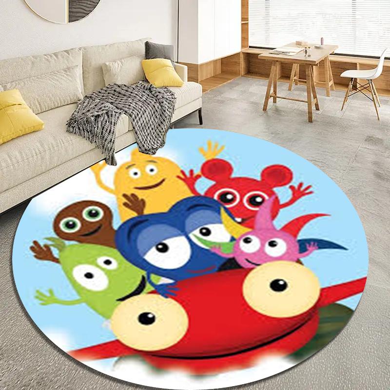 Tappeto Rotondo Babblarna, Tappeto per Soggiorno Camera da Letto Divano Stanza dei Giochi Decorazione, Tappetino Antiscivolo50