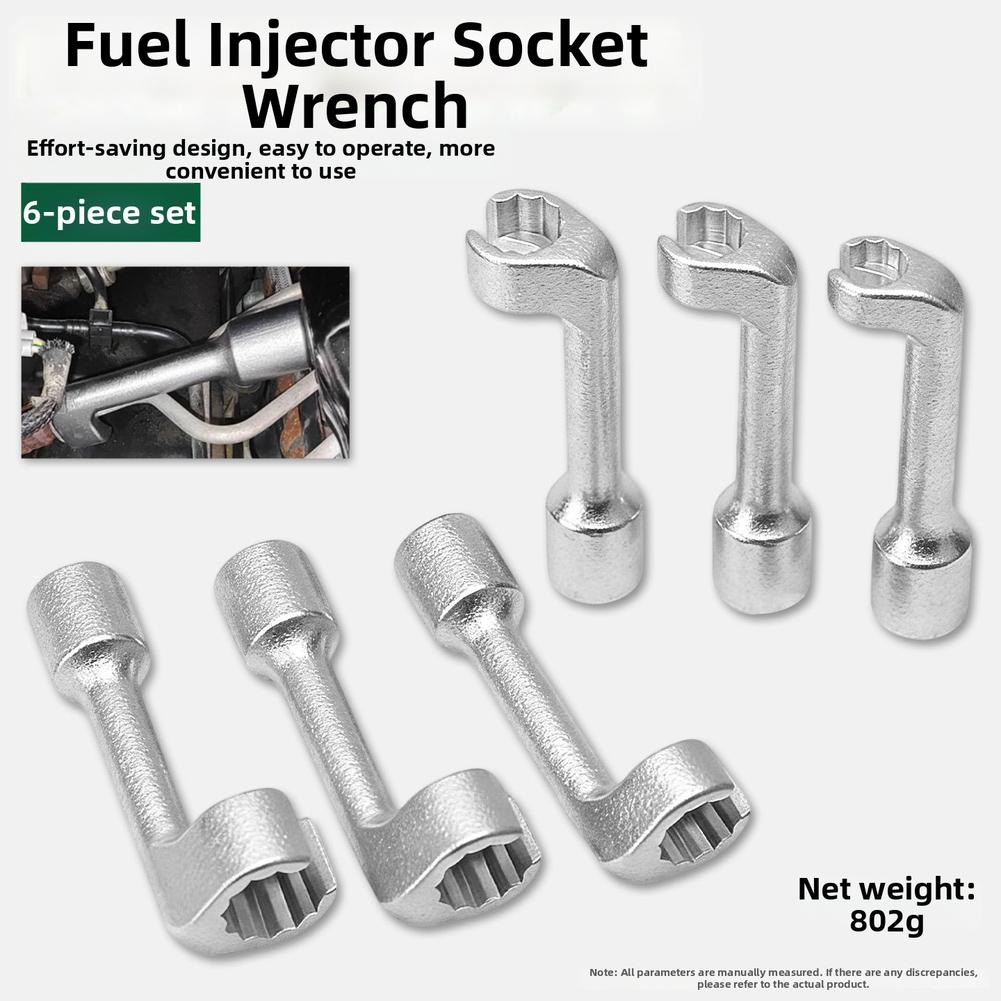 6 Piece L Shape Wrench Set 12mm to 19mm for Car Maintenance Applications Made of Solid 45# Steel for Long Lasting Use