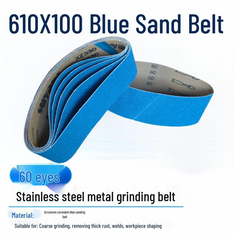 Blue Zirconium Corundum Sanding Belt for Metal Polishing, 610x100mm, 915 Grit