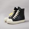 Brand Ro Shoe Men High Top Shoes Black Leather Sneakers Cowhide Women Boots Luxury Casual Sneaker Laces Zipper Flat Ankle Boot