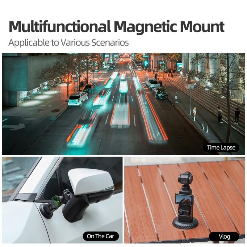 Magnetic Mount for Pocket 3 Featuring High Strength Magnets and NonSlip Silicone Bottom for Safe Filming
