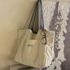 Reversible Canvas Shoulder Bag Large Capacity Shopping Handbag Double-Sided Tote Bag Work