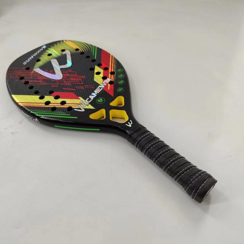 Carbon Fiber Beach Tennis Racket 3K Frame Lightweight Amateur Advanced Players Outdoor Sports