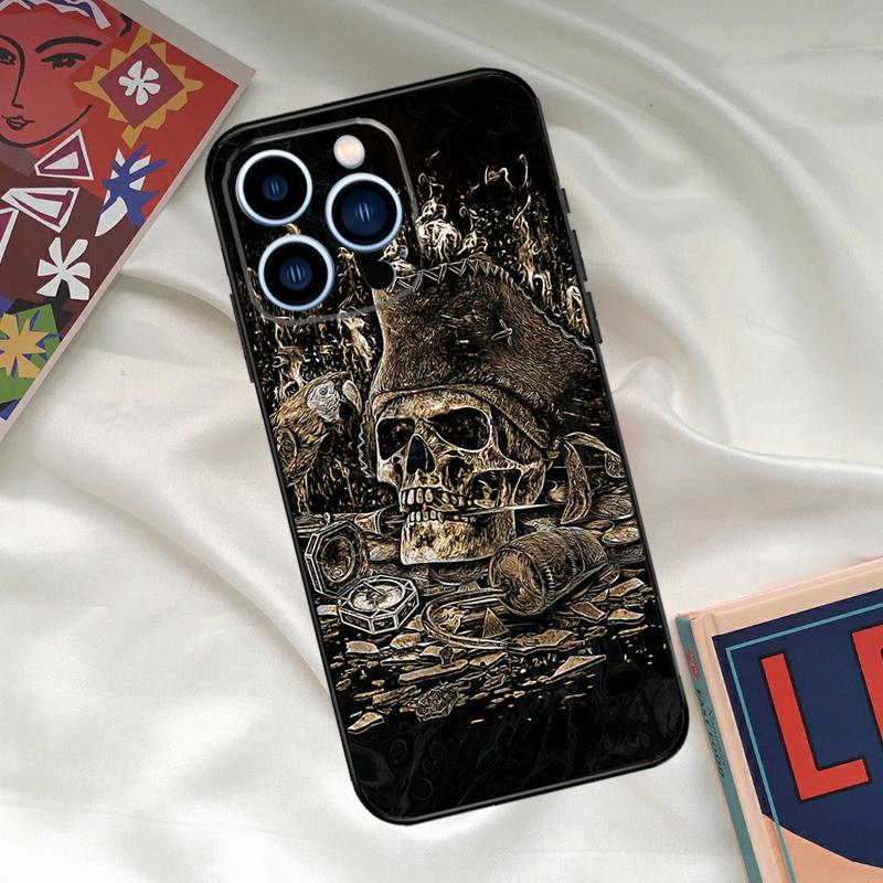 Gothic Skull Phone Case For iPhone 16 14 13 12 11 15 17 Pro Max 15 16 Plus 13 Mini 16e 17 Air Funda Cover