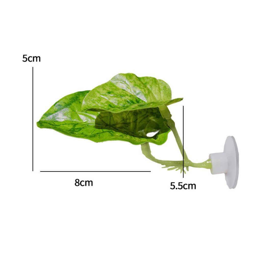 Practical Plastic Betta Fish Leaf Pad Simulated Lotus Leaves Suction Cup Fish Hiding Habitat Fish Resting Terrace Reptile