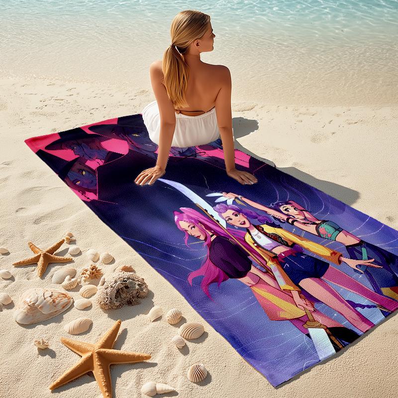 1Pc Fantasy Heroes Action Beach Towel Microfiber Beach Towel Thin Absorbent For Beach Swimming Yoga Bath Sports 0917195