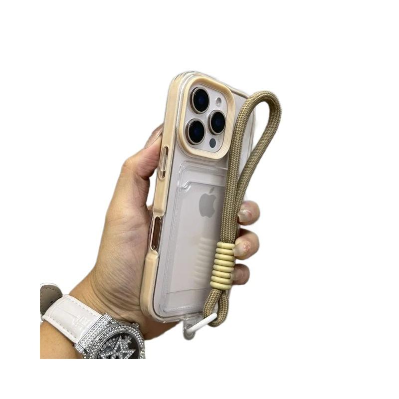 Applicable To iPhone11promax Simple Transparent Card Case Mobile Phone Case Lanyard Apple 11 Silicone 11 Anti-drop 11 Sets